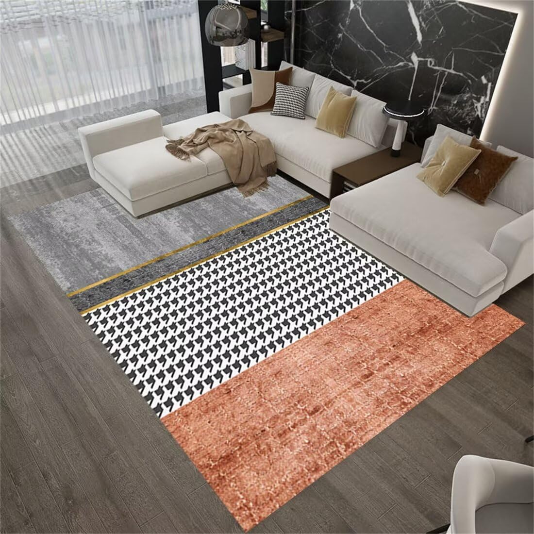 Décoration de chambre géométrique orange et gris déco de table 70x140cm collection Maroc facile à