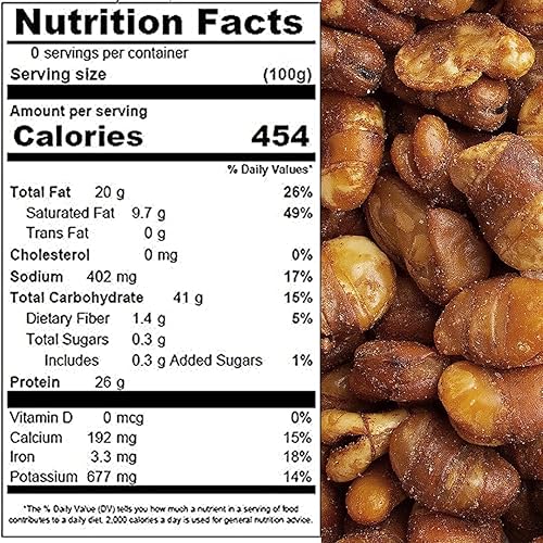 Miniatura 2 de Presto Sales Fava/Broad Beans, listos para comer, picantes tostados salados, 16 onzas, bajo en azúcar, bajo en grasa, imprescindible, súper