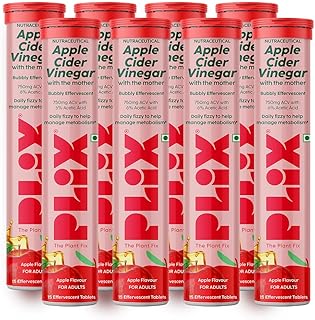 THE PLANT FIX Apple Cider Vinegar Effervescent Tablet | With Mother | 750mg ACV | No Added Preservative | Pack of 8 (120 T...