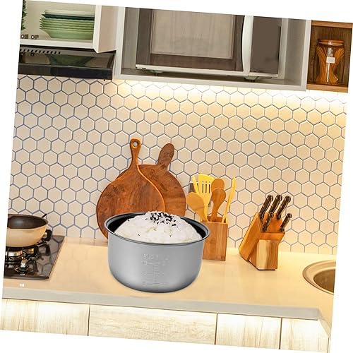Miniatura 4 de Tofficu Olla de cocina interior de aleación de aluminio de 3 litros, contenedor interior de tanque de repuesto para olla de arroz, cuenco de arroz,
