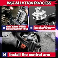 Vista 7 de KSP PERFORMANCE - Brazos de control superiores delanteros, ajustables de 2 a 4 pulgadas, 2 piezas, negros