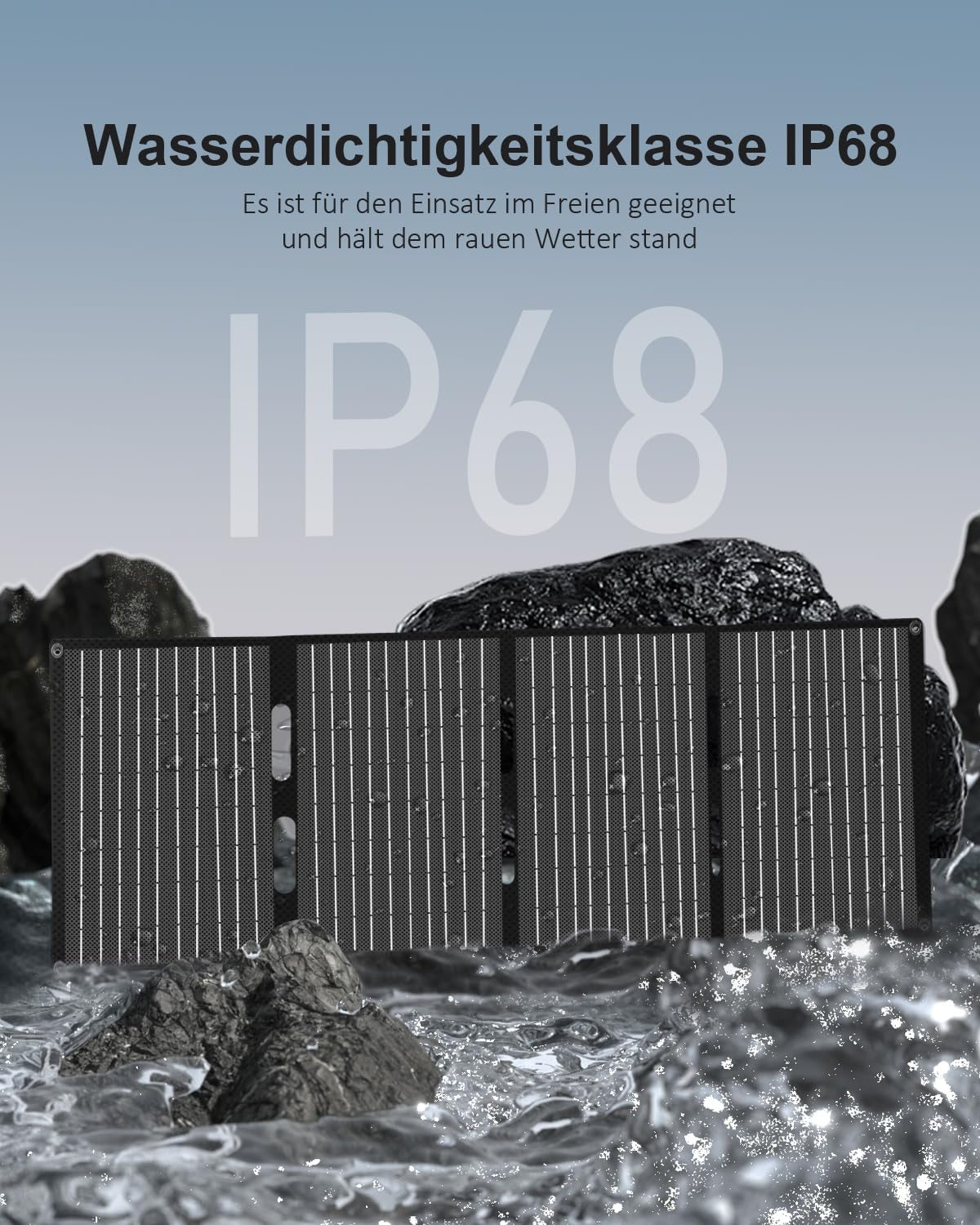 ELECAENTA 40W ETFE Solar Ladegerät Faltbar Solarmodul 3-Port, 18V DC/USB/USB-C PD30W, Tragbare Solarpanel Ladegerät IP68 Wasserdicht für iPhone, Andriod Handy, Tablets, Powerstation
