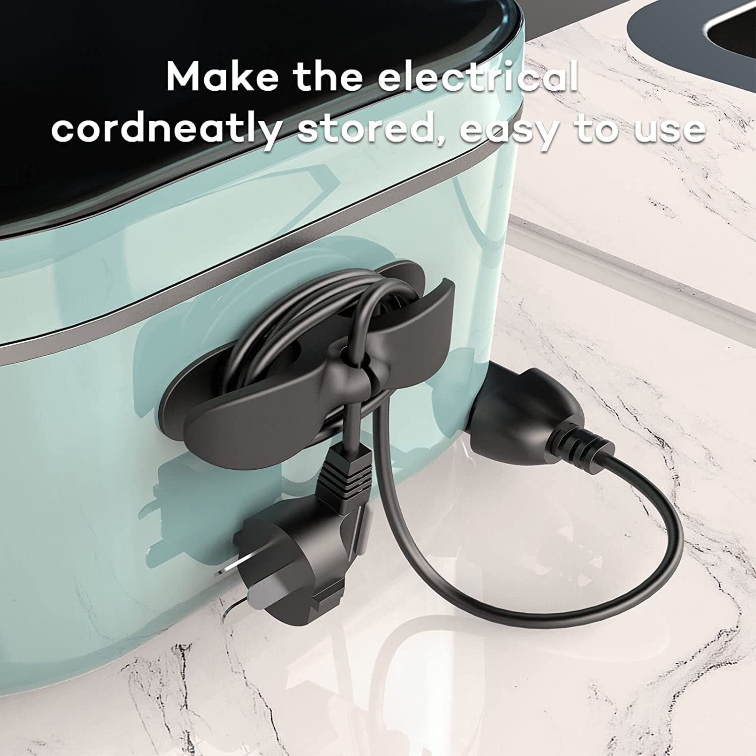 Vunexo 10 Pack Newest Designed for Cord Organizer, Cord Wrap, Cords Holder, Cable Organizer Stick Firmly on Kitchen Appliances Mixer, Coffee Maker, Pressure Cooker, Air Fryer and Other Appliances 1