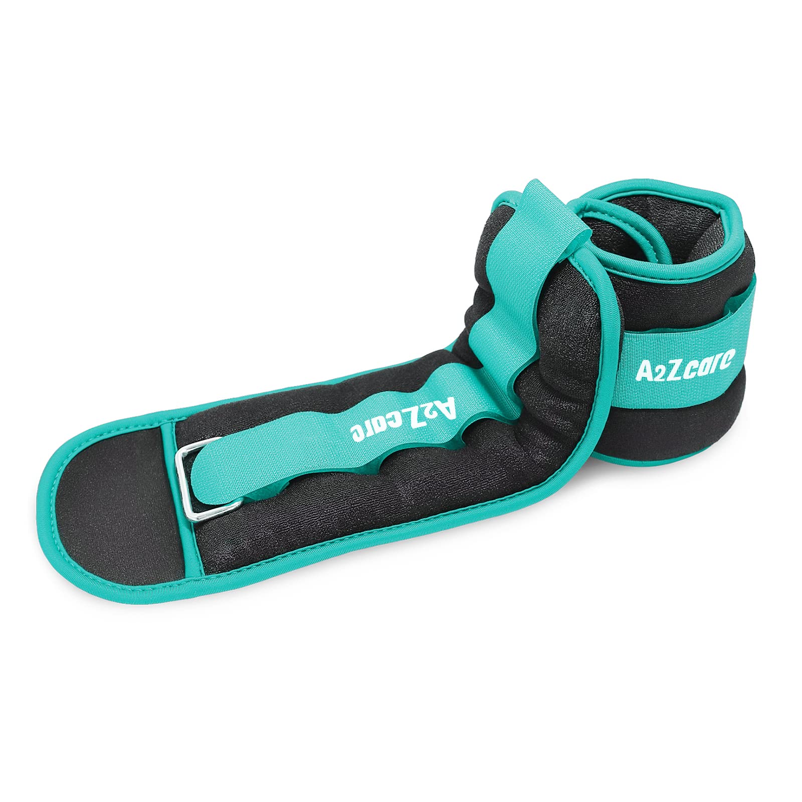 A2ZCARE Ankle Weight Wrist Arm Leg Weights Adjustable Strap Comfortable and Soft for Women, Men and Kids For Fitness, Pilates, Aerobics, Gymnastics, Jogging, Strength Training - 10 lbs Pair