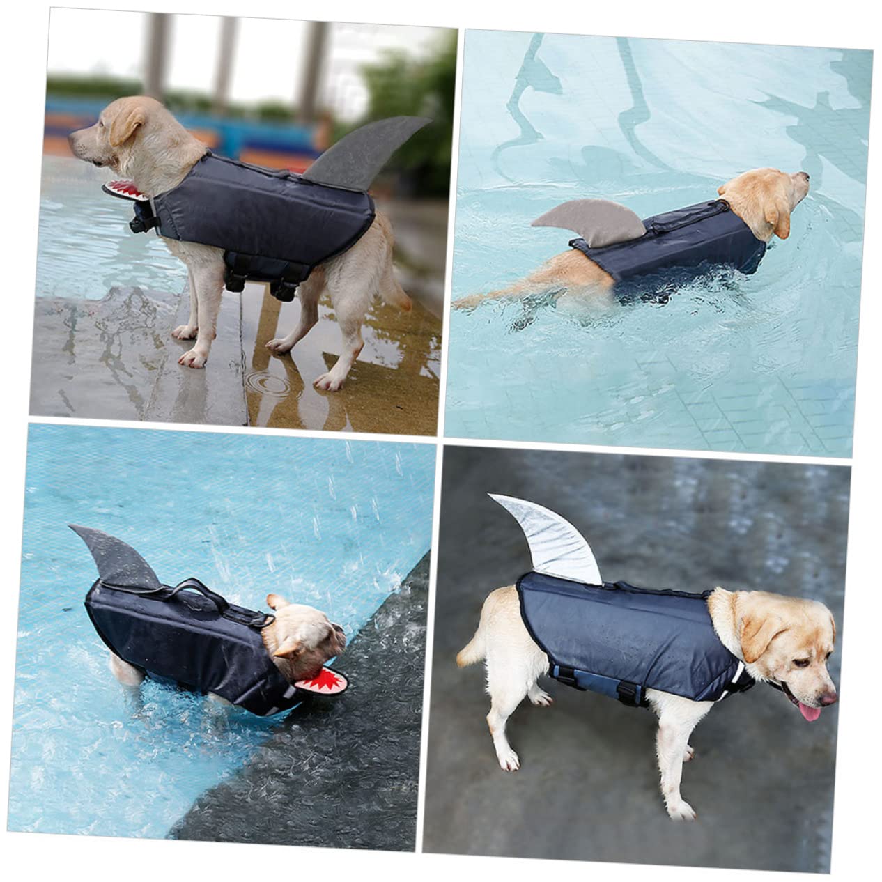 Sosoport Dog Swimming Swimwear Shark-Themed Life Vest Reflective Compact for Pet Safety at Beach Pool