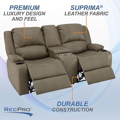 Miniatura 203 de RecPro Charles - Sofá reclinable doble de pared de 58 pulgadas, para autocaravana, con tela mejorada (color plomizo)