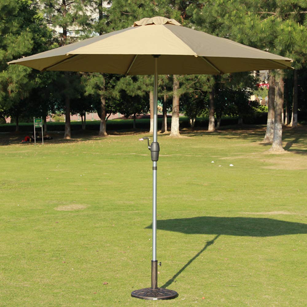 Sombrilla de jardín de aluminio de 270 cm con manivela para terraza y patio