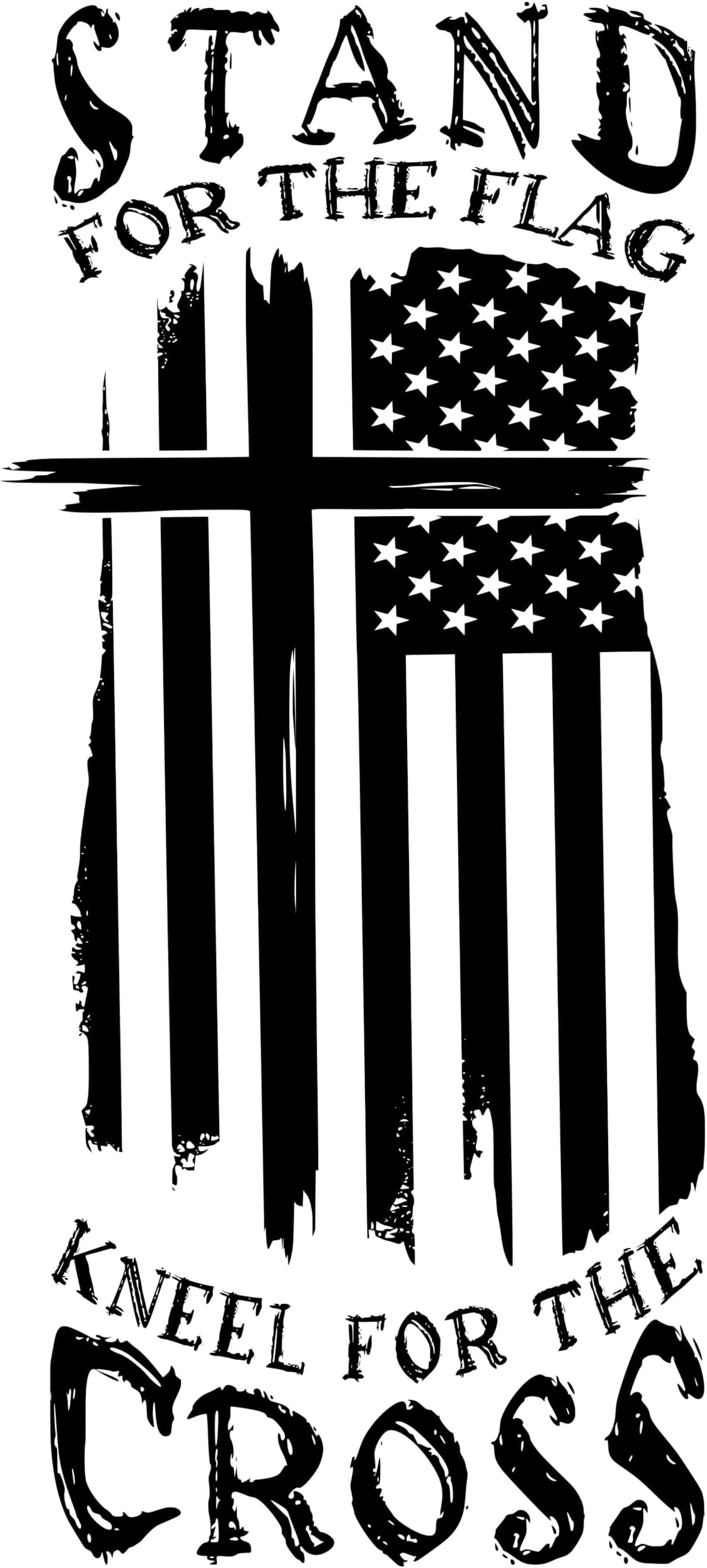 eDesign Stand for The Flag Kneel for The Cross Sticker Decal Vinyl - 5 Inches - Premium Vinyl Sticker for Cars Trucks Laptops and More - Weatherproof and Durable 2-Pack (Black)