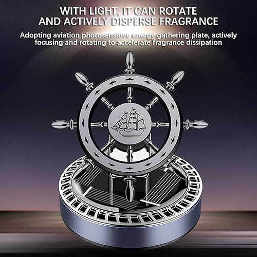 Miniatura 3 de Perfume de automóvil para automóvil, energía solar, aromaterapia, adornos giratorios para eliminar olores de larga duración, decoración interior del
