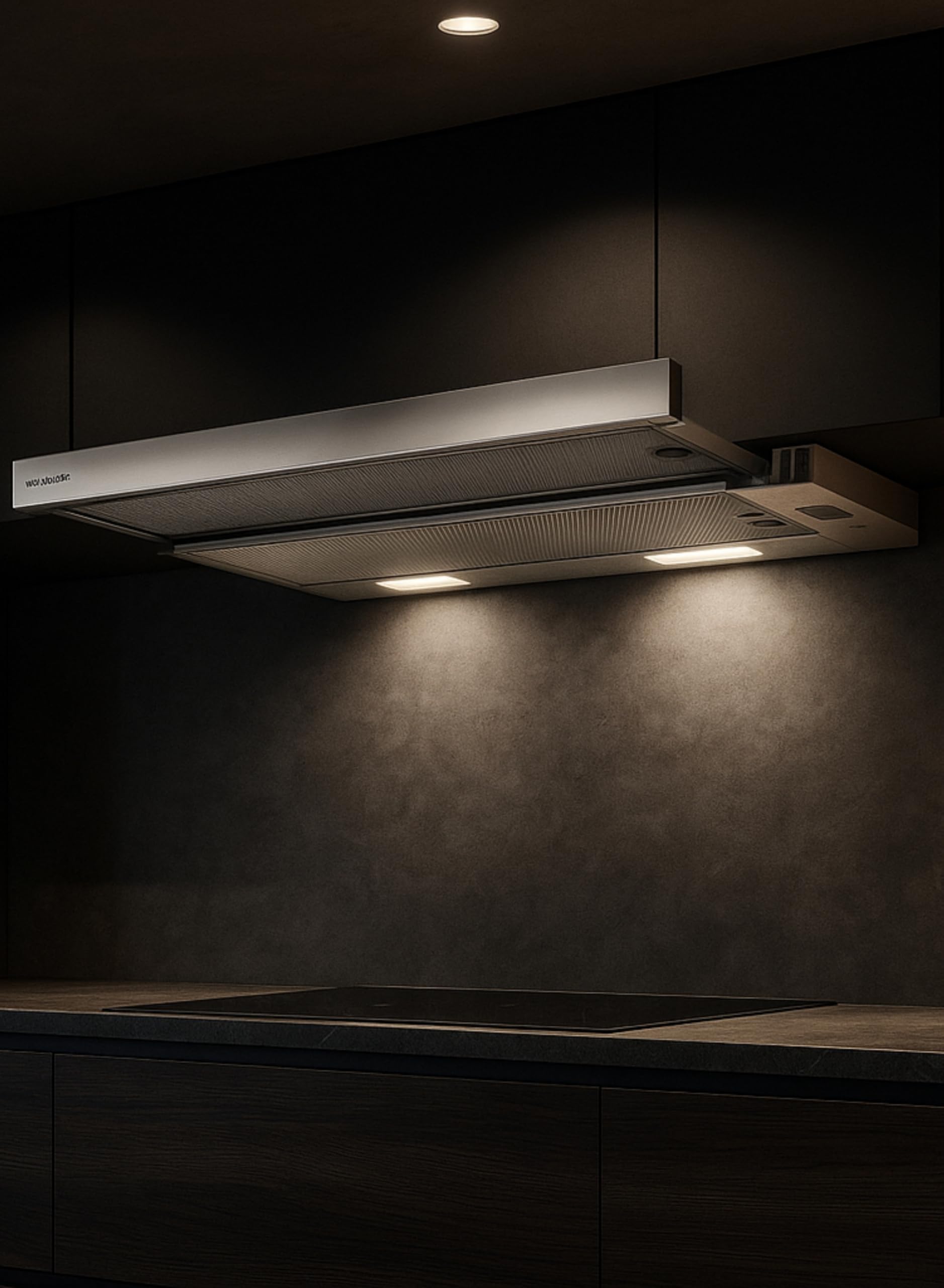FABER FLEXA HIP AM/X A60 - Cappa Aspirante 60 cm Sottopensile da Cucina Estraibile con Illuminazione a Led e Funzione Ricircolo con il Filtro per Cappe a Carboni Attivi