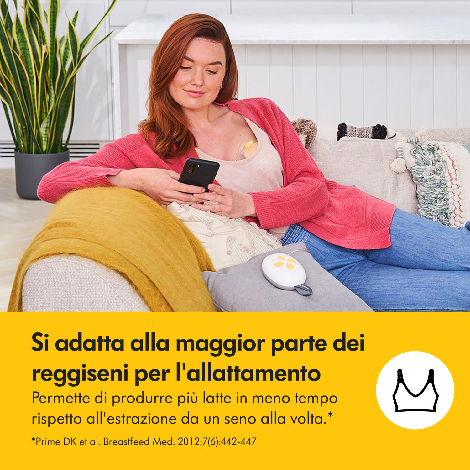 Medela Solo Hands-free Tiralatte Elettrico Singolo, Design Portatile Leggero e Compatto, Compatibile con App Medela Family