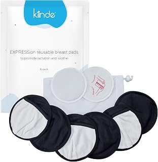 Kiinde Expressions Breast Pads for Breastfeeding | Washable, Reusable Nursing Pads for Postpartum Nipple Relief and Overnight Protection for Mom 3 Pair Breastpads