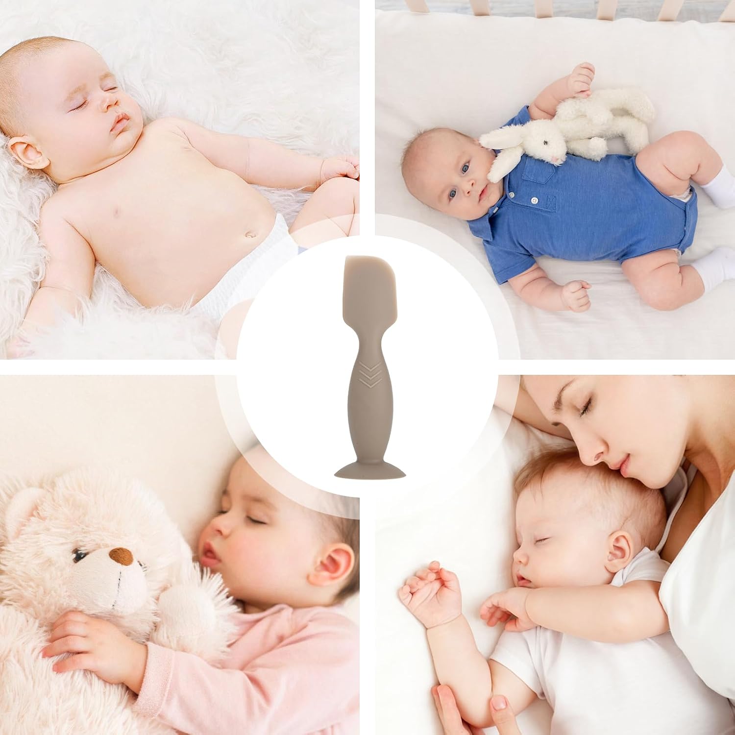 Infant Salve Wand - Nappy Balm Brush, Single Flexible Smearing Stick for Zinc Lotions, Sanitary Jelly Finisher with Vacuum Grip, Accessory, Pliant Scraper for Changing Mats and Bags