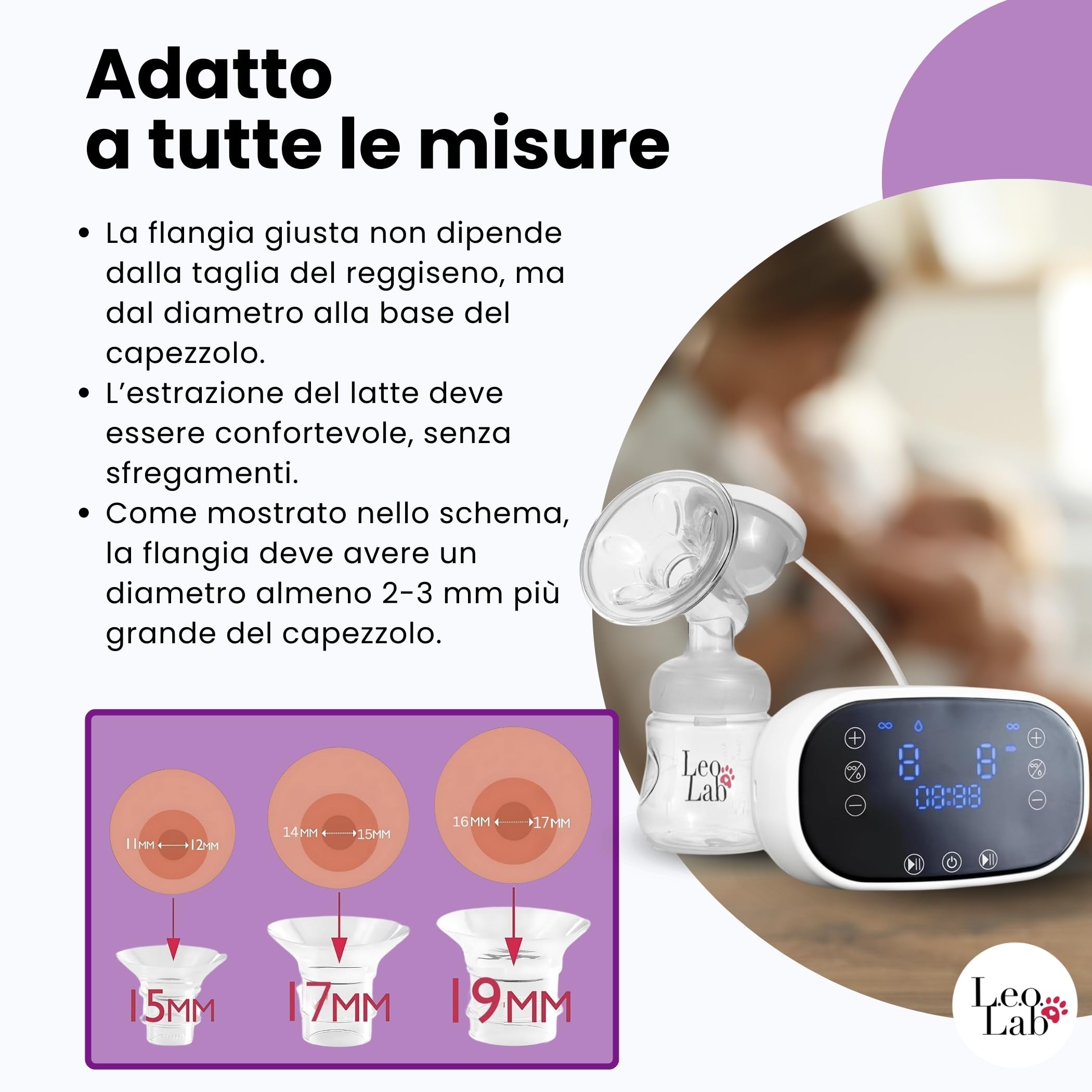 Tiralatte Elettrico Indossabile Portatile Doppio - 9 Livelli di Aspirazione, Massaggio, Ricarica USB-C, 10 Sacchetti Latte, Ultra Silenzioso, BPA Free
