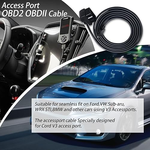Miniatura 2 de Cable OBD2 OBDII de puerto de acceso compatible con cable V3 Sub-aru Ford VW WRX STI Focus Evo BMW, se adapta a todos los automóviles que utilizan