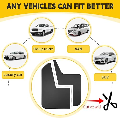 Miniatura 3 de TENGBASE Los protectores contra salpicaduras de barro son compatibles con una variedad de estilos de carrocería como automóviles, camionetas, SUV,