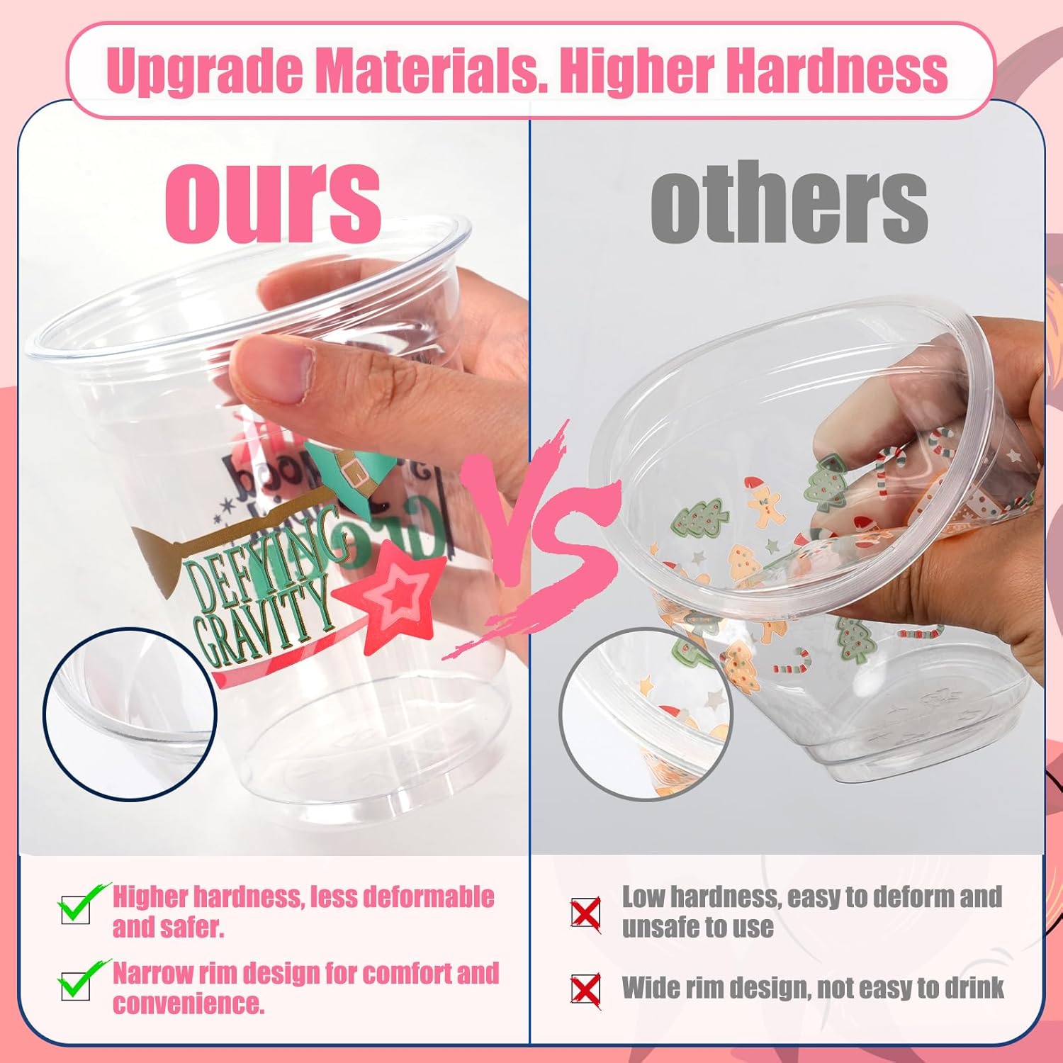 Witch Theme Party Decoration Plastic Cups, 50pcs 12 Oz Plastic Clear Disposable Drinking Cups for Witch Movie Birthday Wedding Summer Tropical Shower Party Supplies Favors Women Men Snack Cup Bulk - Image 6