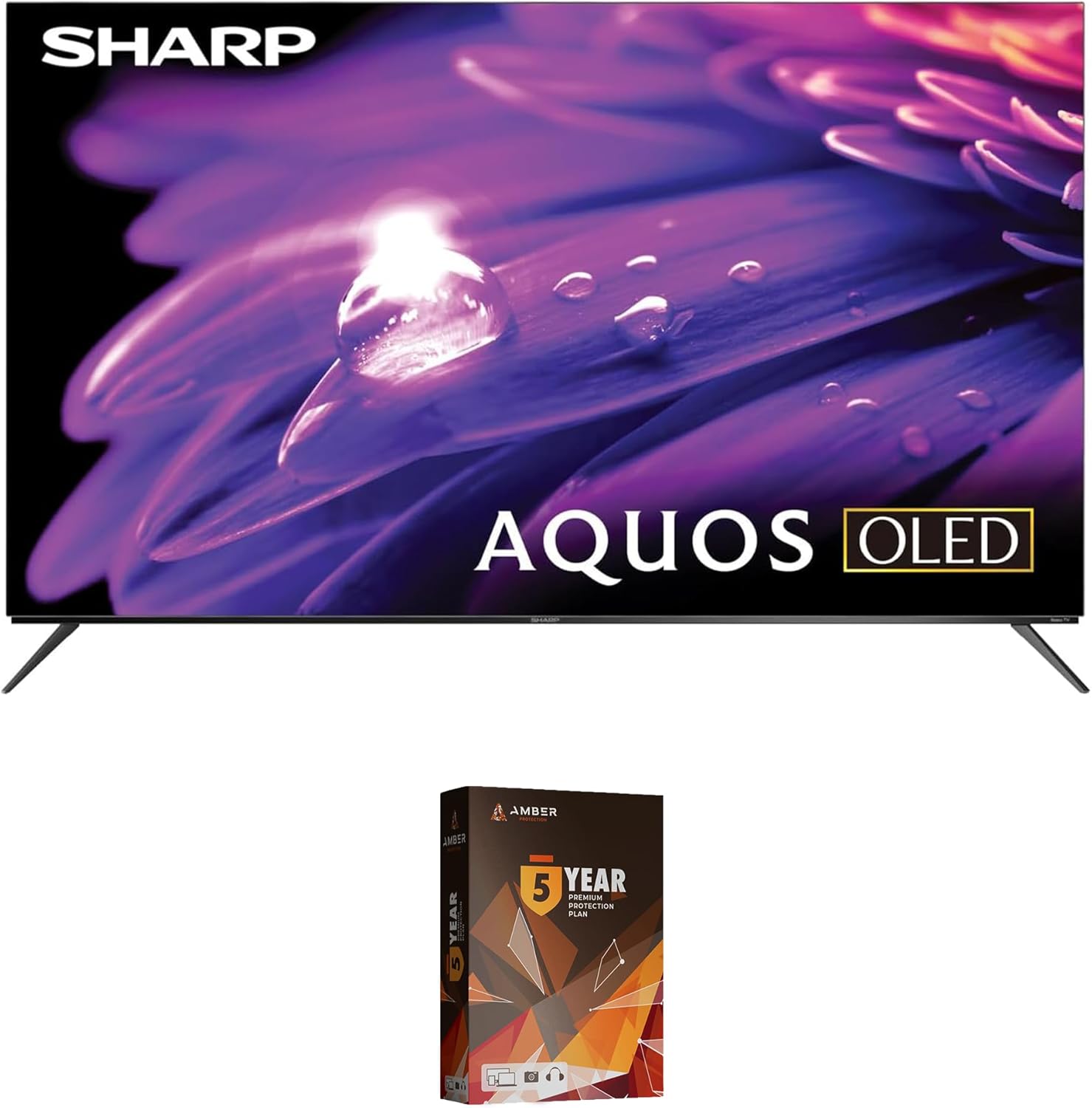 Sharp 4T-C65FS1UR 65 Inch AQUOS OLED 4K Ultra HD Roku TV and 5 Year Amber Protection Plan (2024)