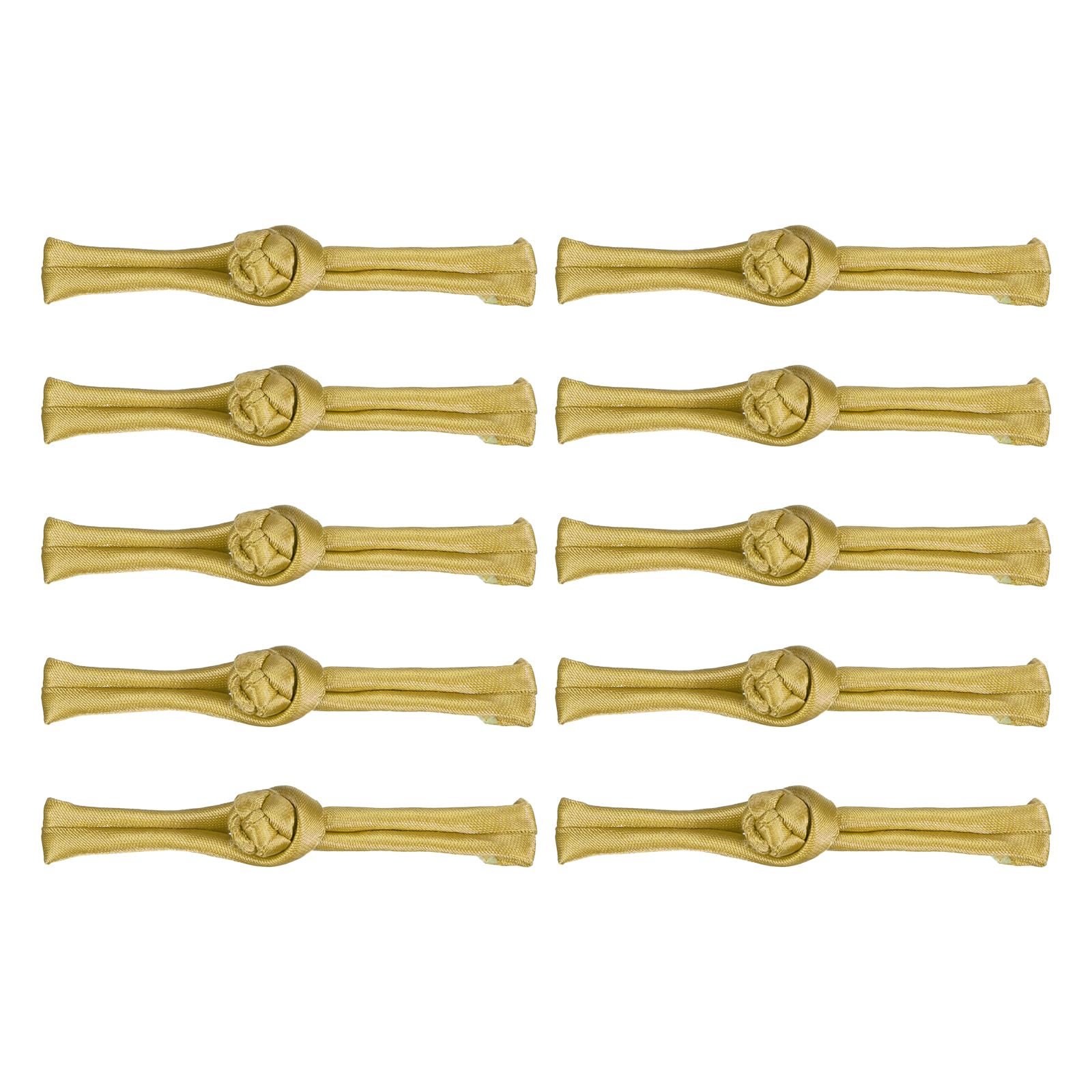 sourcing map 10 Pairs Chinese Knots Frog Buttons Closure Camel Sewing Buttons Fasteners for DIY Sewing Coats Cloak Sweater Bridal Costume Outfit, 3.54x0.47 Inch