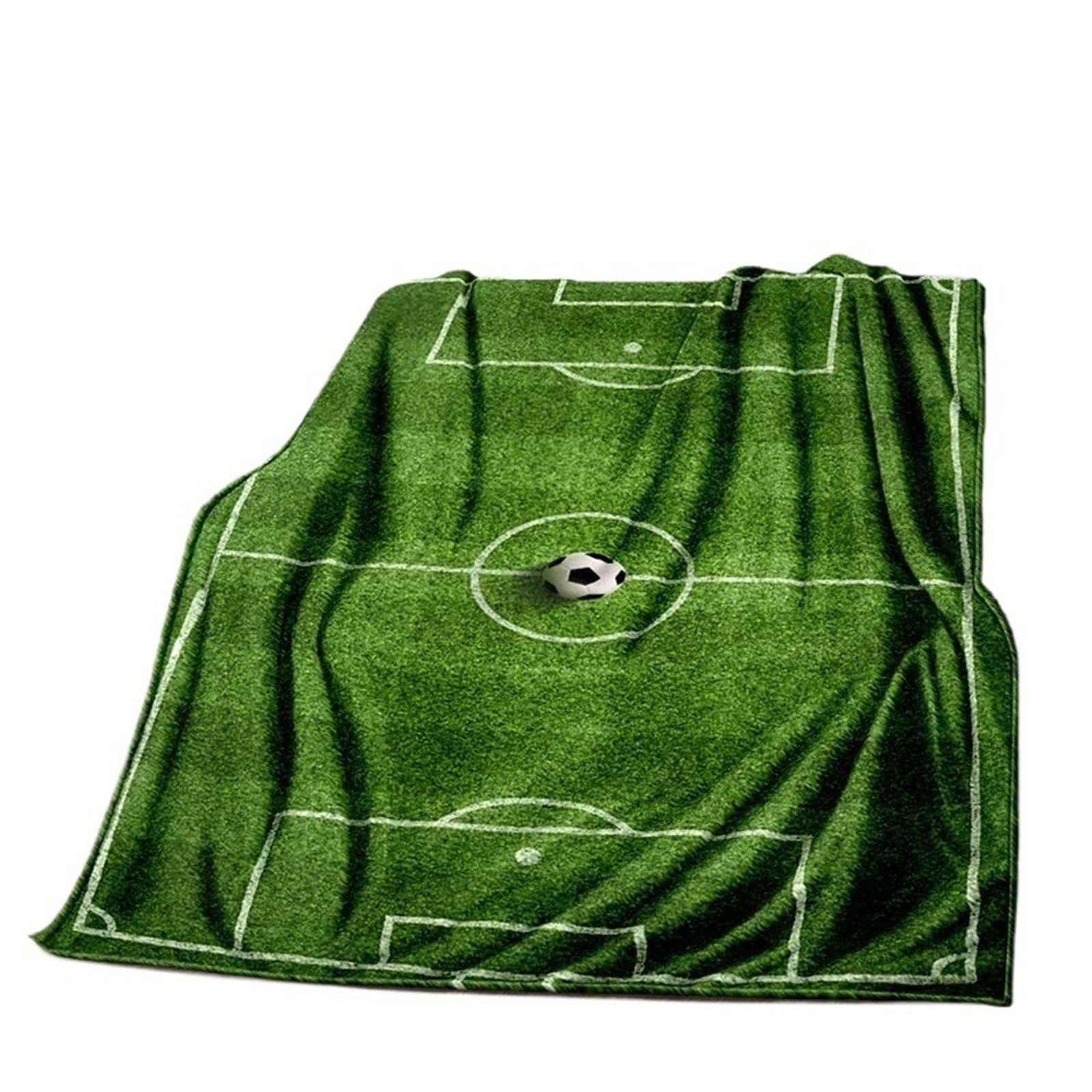 WSQHAO Football Field Soccer Sport Soft Blanket, Throw For Home Bedroom Bed Sofa Travel for Bed Couch(Color6)