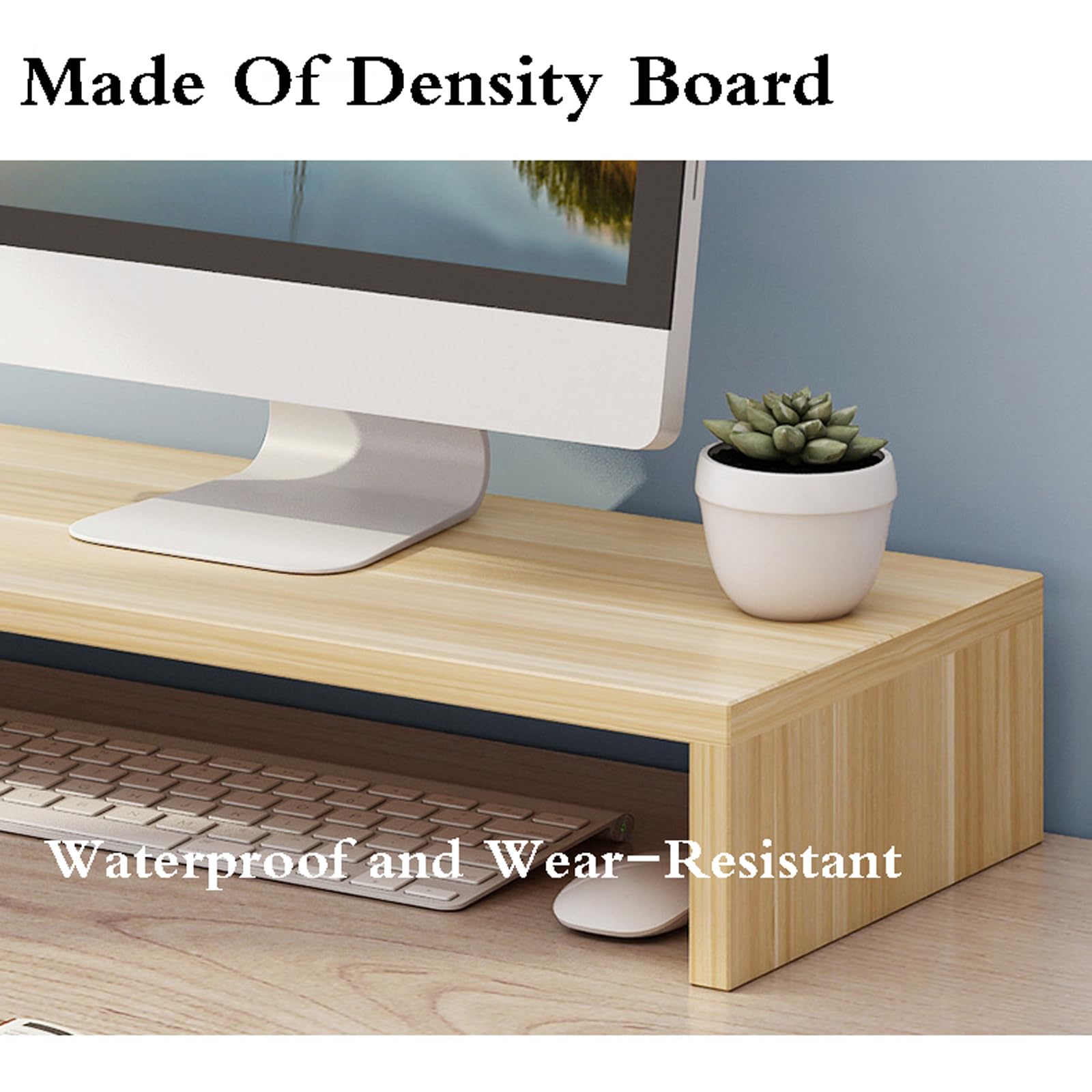Supporto Monitor in Legno - Rialzo Ergonomico da Scrivania per PC Portatile, per Casa o Ufficio
