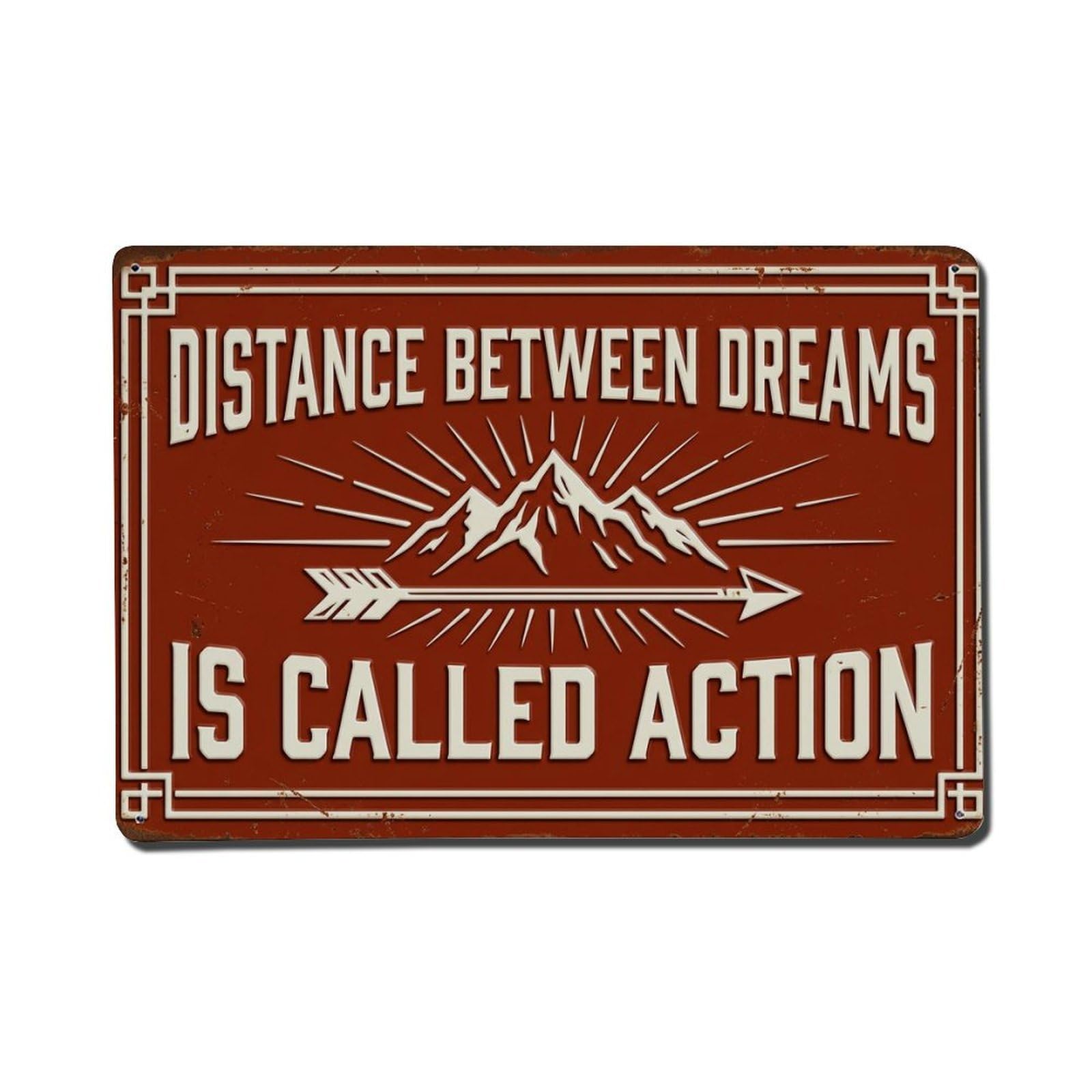 Distance Dreams Distillery Motivation Retro Motivational Slogans Vintage Metal Tin Sign Plaque Wall Decor for Cafe, Club, Garden Metal Poster 8x12Inch