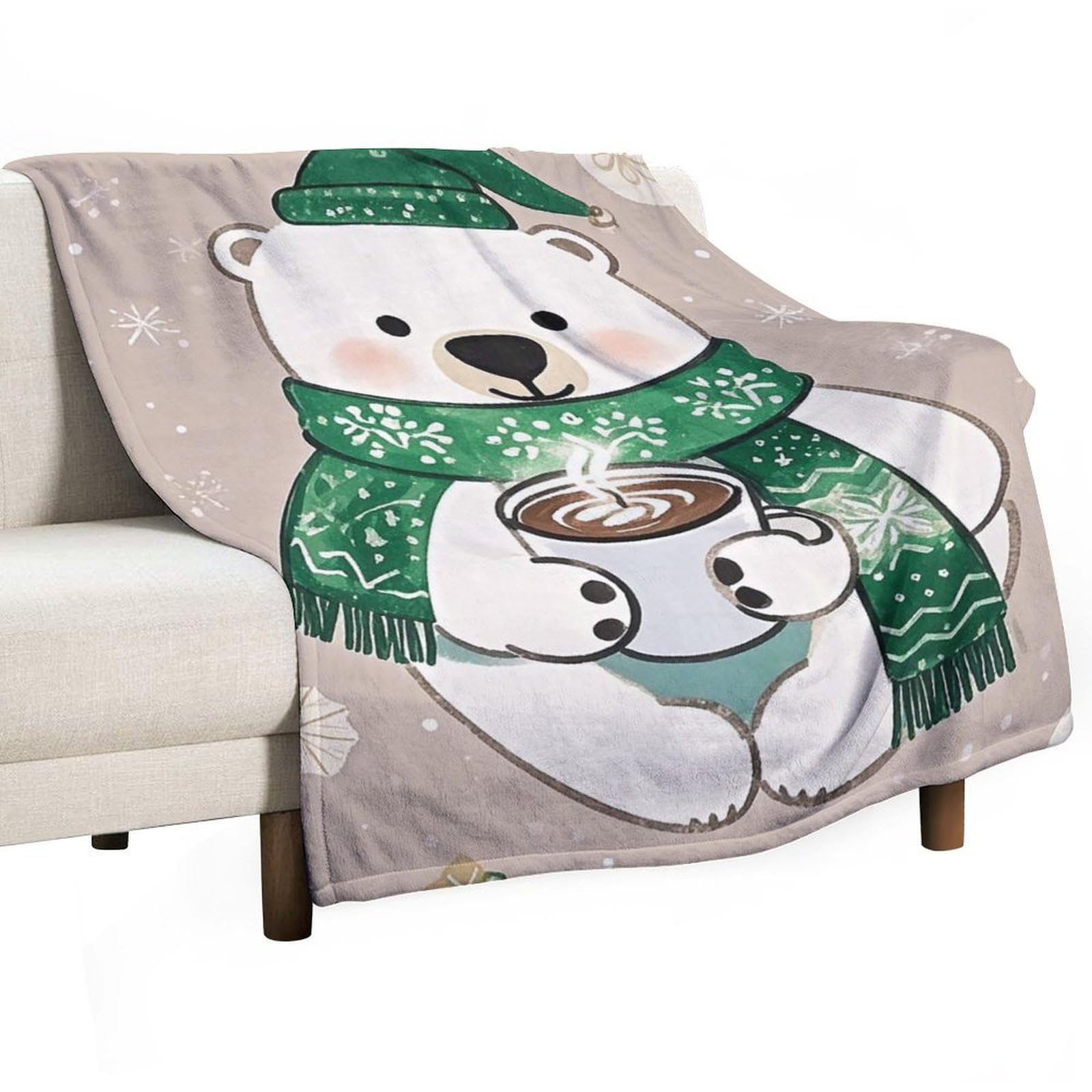Couverture en flanelle ours polaire pour vos soirées cocooning au canapé