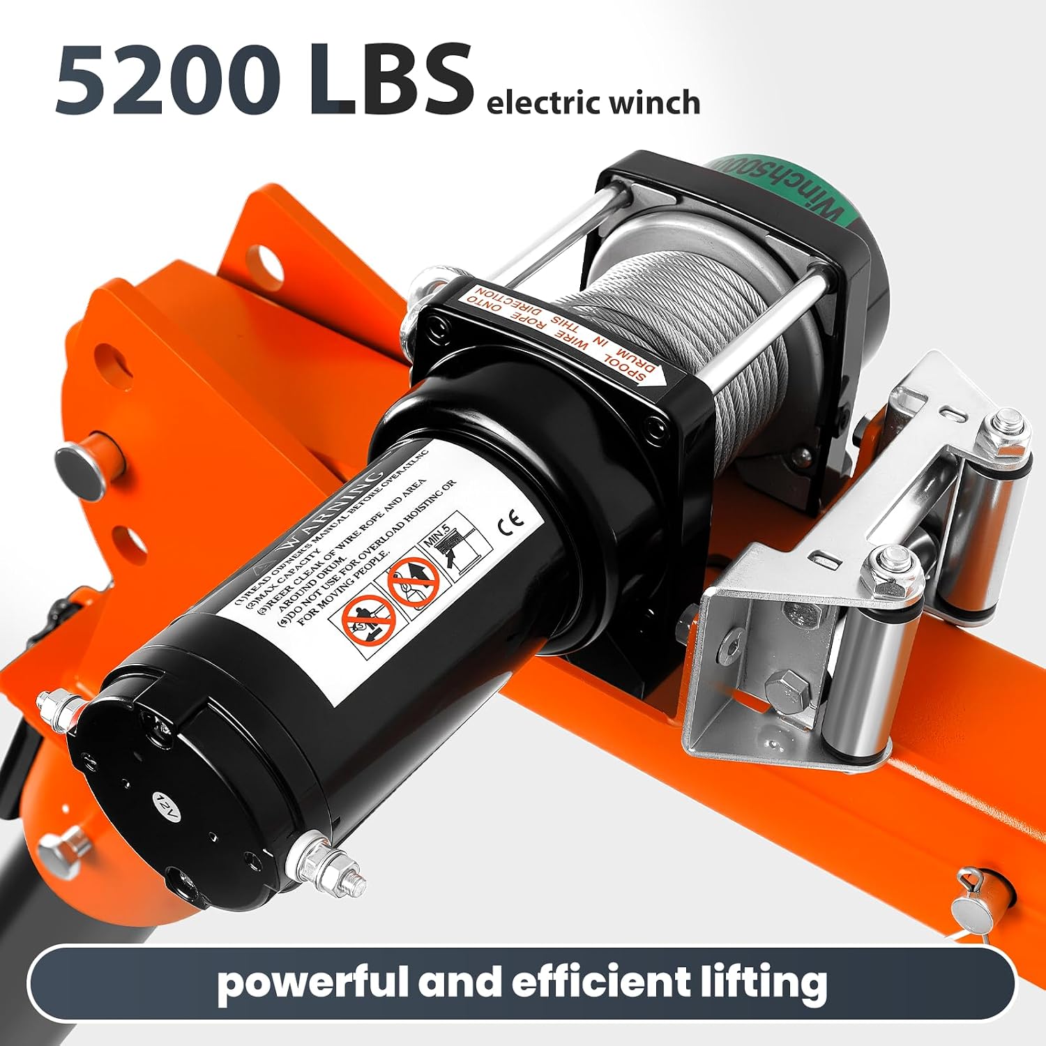 Truck Crane with 5200LBS Electric Winch, 360° Rotation & Adjustable Jib, Ideal for Engine Hoist, Truck Bed Unloader, Vehicle Lifts for Mechanics, Truck Owners