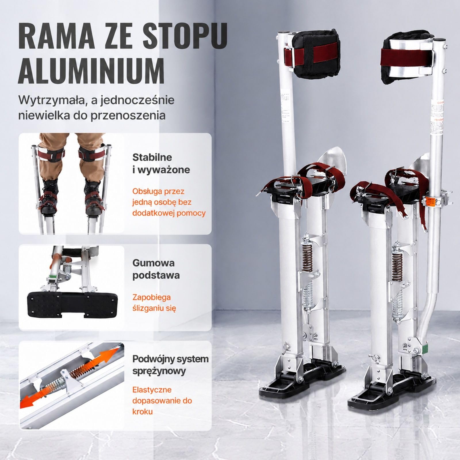 Aluminiowe szczudła do płyt gipsowych, regulowane podesty robocze do malowania, sufitów i dekoracji wnętrz