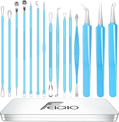 2022 Latest 15 PCS Pimple Popper Tool Kit Blackhead Remover Comedone Acne Extractor Tools Professional Sharp Stainless Skin Blemish Removal Pimple