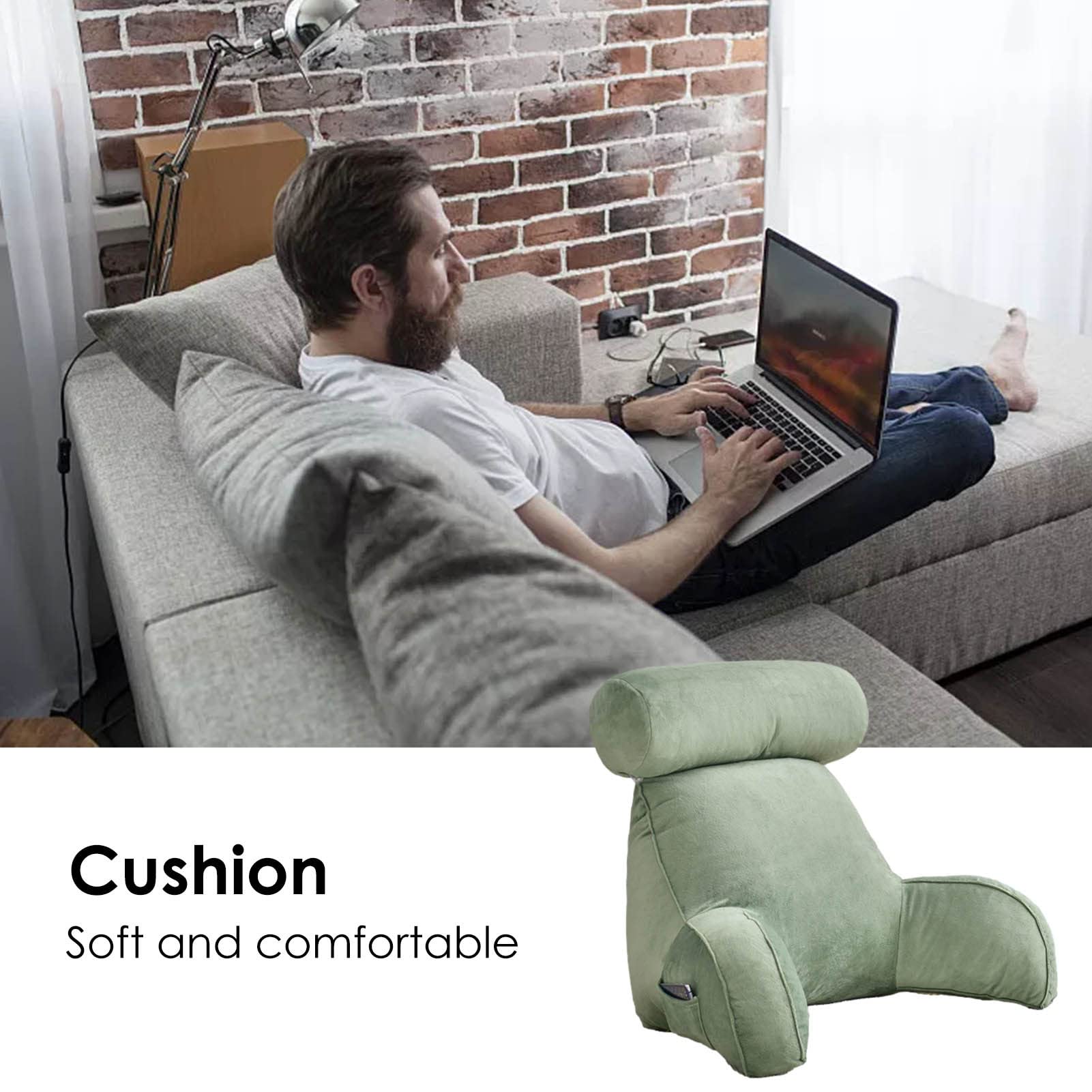 Grande cuscino da lettura con supporto per collo/braccia, cuscino di supporto per schienale spesso, cuscino di supporto lombare per adulti e bambini, per leggere, guardare la TV e rilassarsi 75X40X4