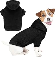 Vista 20 de Suéteres mullidos para perros grandes, ropa con capucha para mascotas, abrigos cálidos y suaves para mascotas, sudadera con capucha para perros Gris