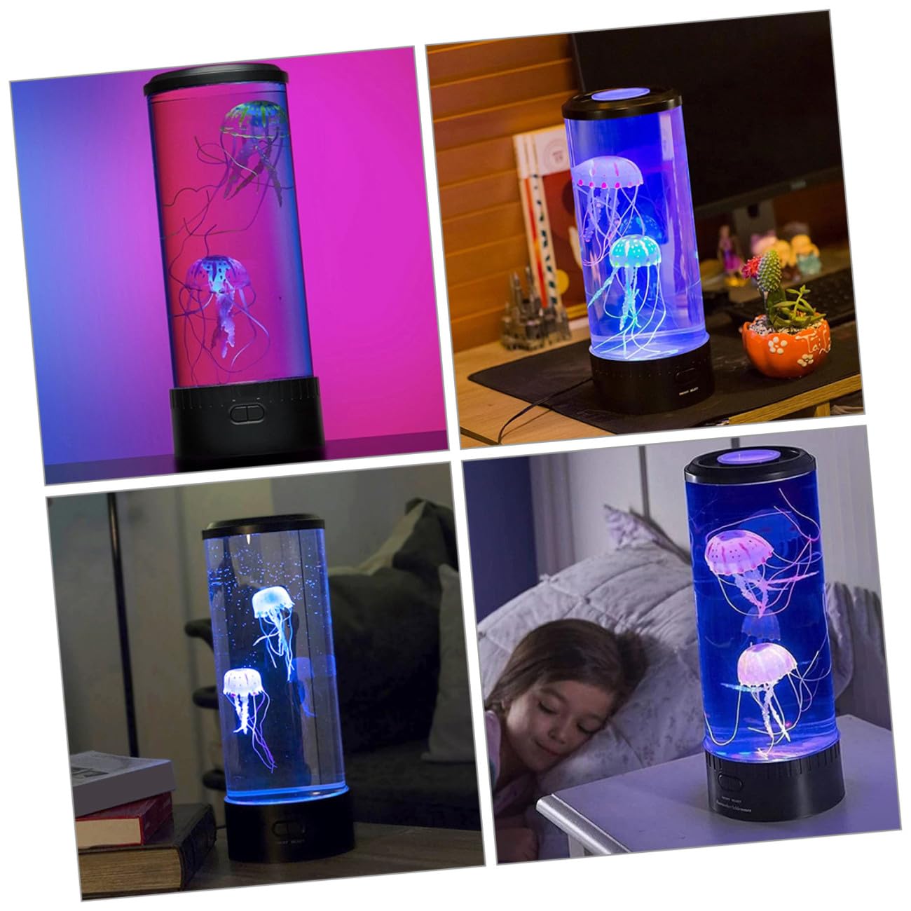 Lámpara de Noche Azul LED Medusa para Dormitorio y Salón