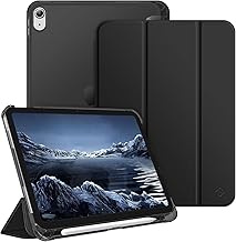 Fintie Case for iPad 10th Generation 2022, 25 cm, with Pen Holder, Ultra-Thin, Lightweight Protective Case with Transparent Back and Auto Sleep/Wake Function, Black