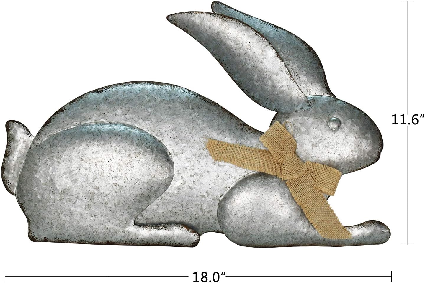 K KILIPES Easter Bunny Garden Statue Metal Easter Bunny Decor Spring Easter Bunny Rabbits Lawn Garden Decor Rustic Easter Bunny Yard Decoration (11.6")