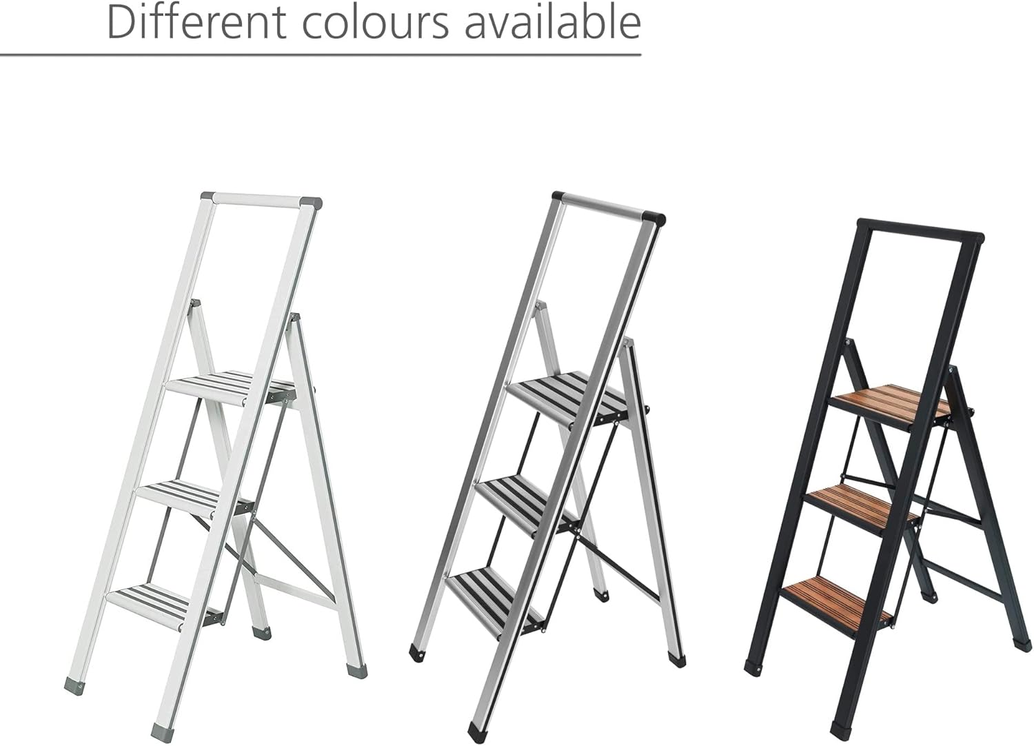 Onе-Dау Sаlе: Uр tо 70% оƒƒ WENKO 3 Step Ladder, Aluminum Folding Step Stool with Wide Anti Slip Brown Steps, Heavy Duty Step Stool, Hold up to 330lbs, Lightweight Indoor Outdoor Ladder, 17.3 x 50 x 2.2 in, Silver Tор Rаtеd WENKO 3 Step Ladder, Aluminum Folding Step Stool with Wide Anti Slip Brown Steps, Heavy Duty Step Stool, Hold up to 330lbs, Lightweight Indoor Outdoor Ladder, 17.3 x 50 x 2.2 in, Silver