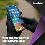 SURESAFE Nitrile Latex Free Disposable Gloves, 4 Mil Black Gloves, For Cooking, Mechanic, Gardening, Cleaning, Tattoo