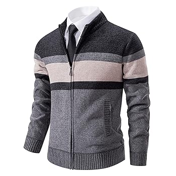 Amazon.com: Mens Cardigan Sweaters Full Zip Stand Collar