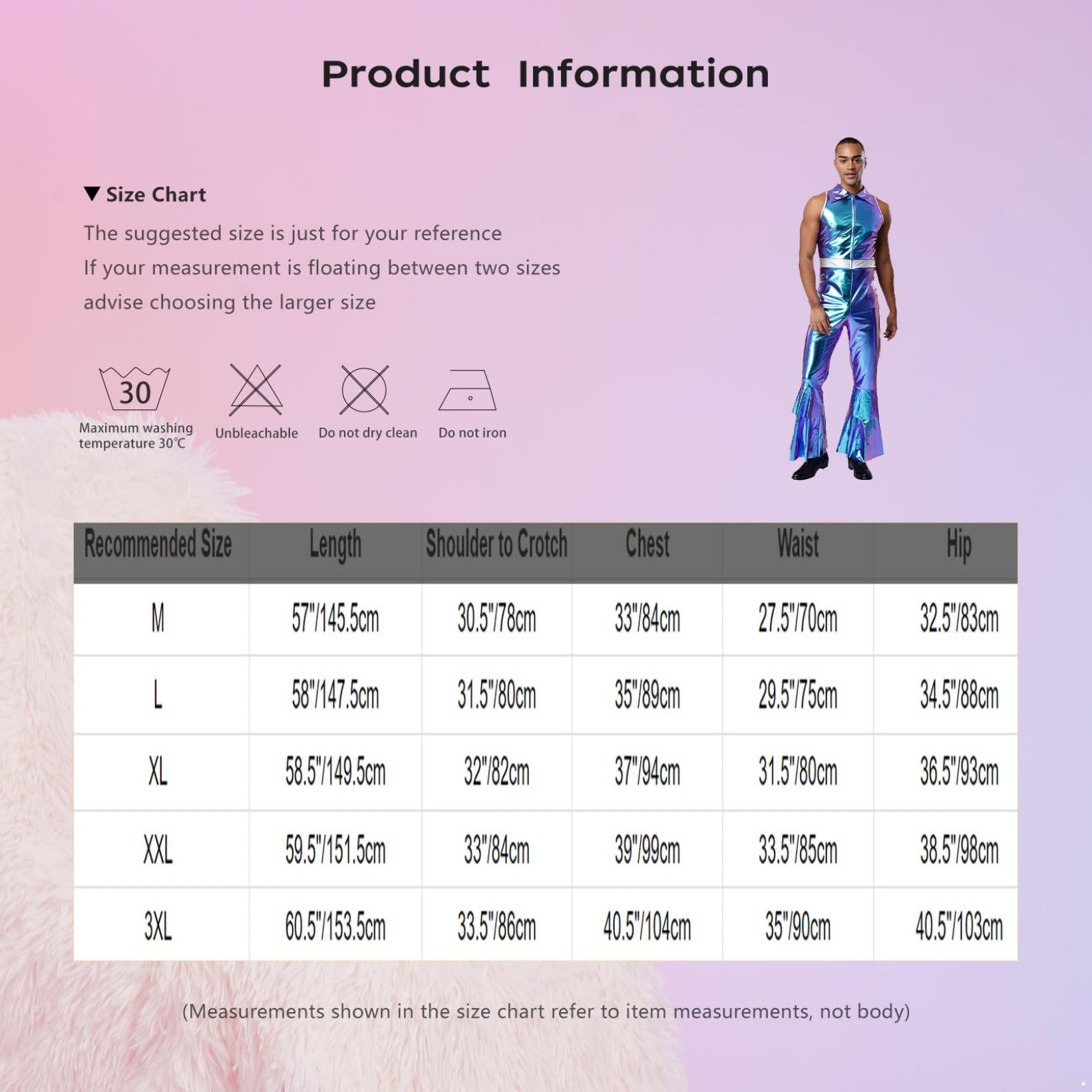 Homme Combinaison Métallique Costume Disco Années 70 Bodysuit San Manche Holographique Bodysuit Cosplay Carnaval Rave Party
