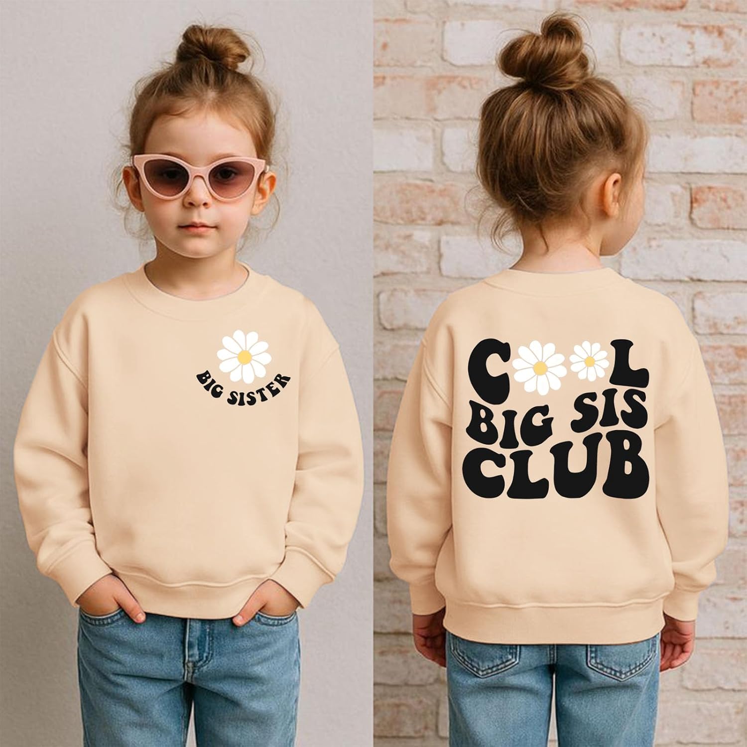 Big Sister Sweatshirt Toddler Girl Cool Big Sis Club Shirt Baby Announcement Pullover Crewneck Clothes - Image 4