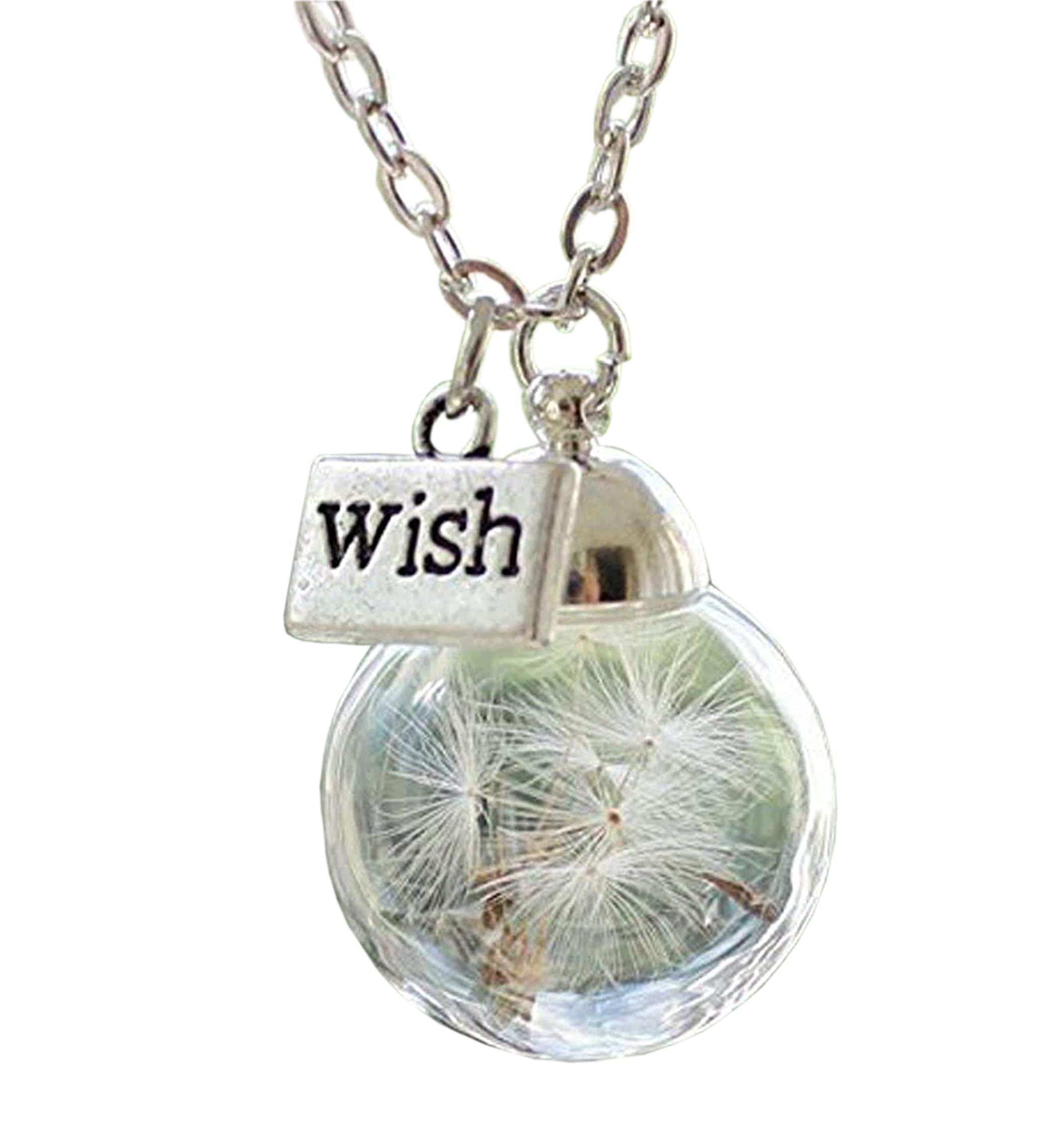 Real Dandelion Wish Necklace Make A Wish Real Dandelion Seed