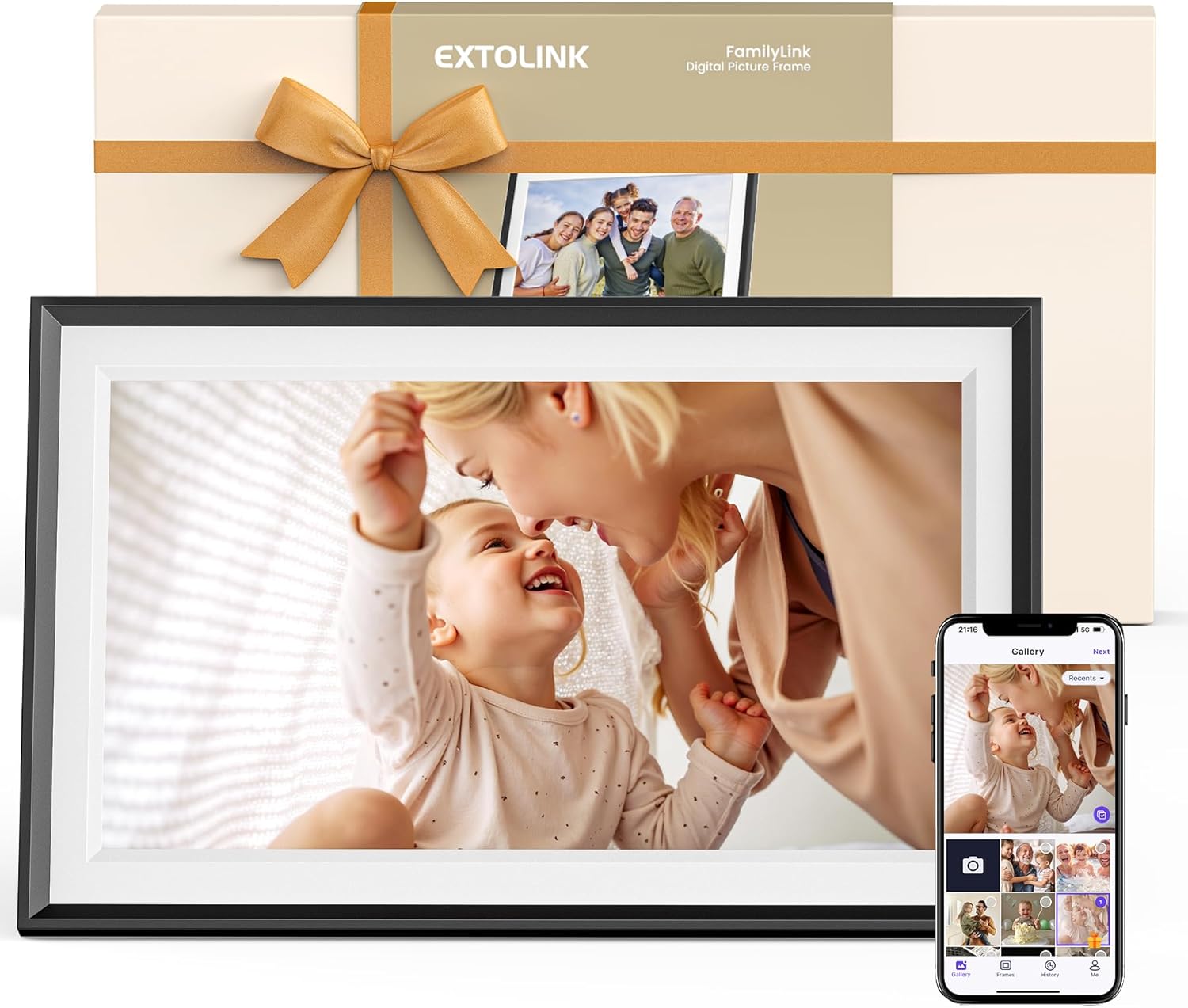 15.6" Smart WiFi Digital Picture Frame with 32GB Storage,Electronic Photo Frame with 1920 x 1800 HD IPS Touch Screen Auto-Rotate for Wall/Tabletop, Gift for Woman,Mom, Dad, Wife