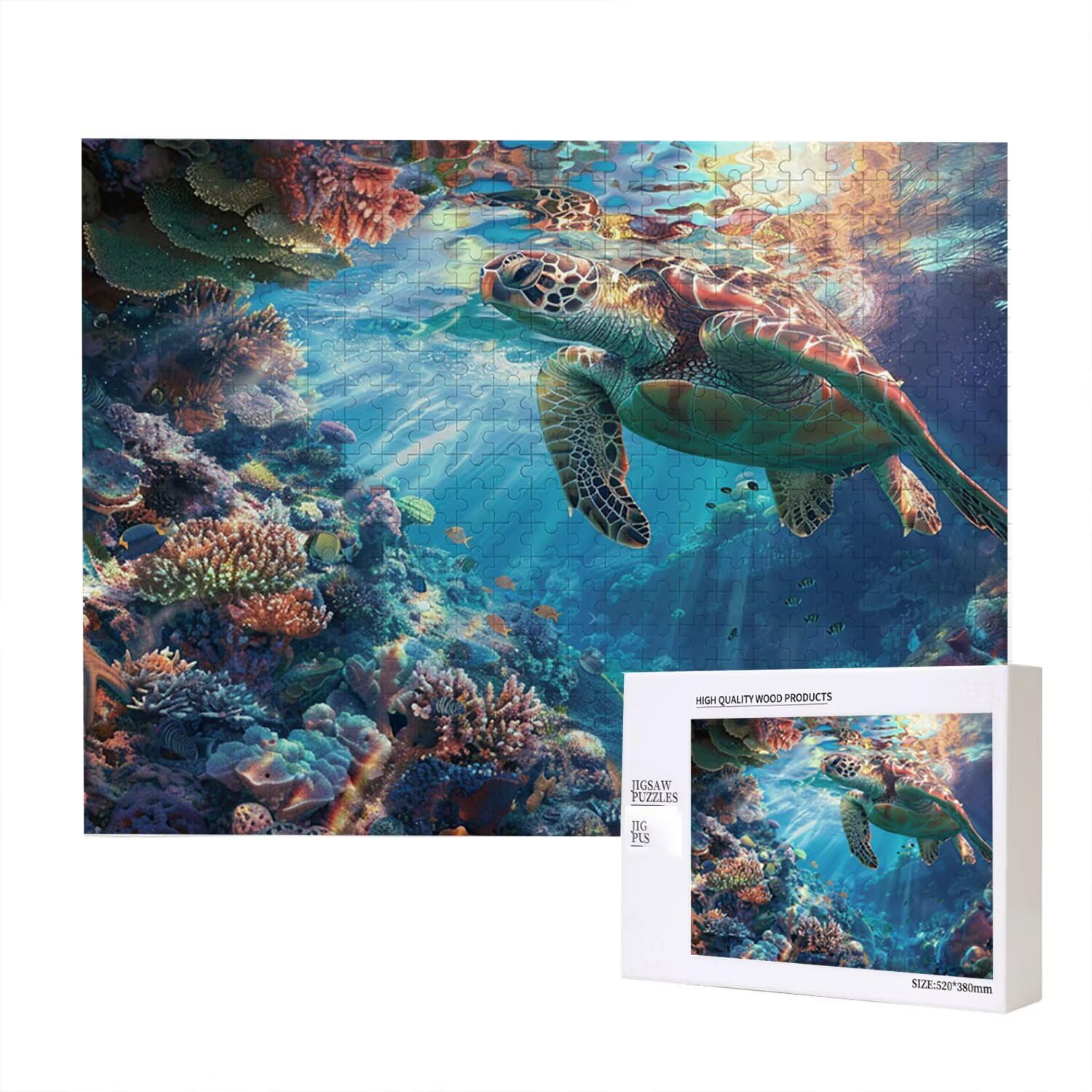 Jigsaw Puzzle, 5000 Pezzi Puzzle Classici, Animali Puzzle Rilassamento Intelligence, Mpossibile Difficile Puzzle Impegnativo per Adulti Puzzle Gioco Familiare, Regalo Amore Tartarughe Marine fr0-1149