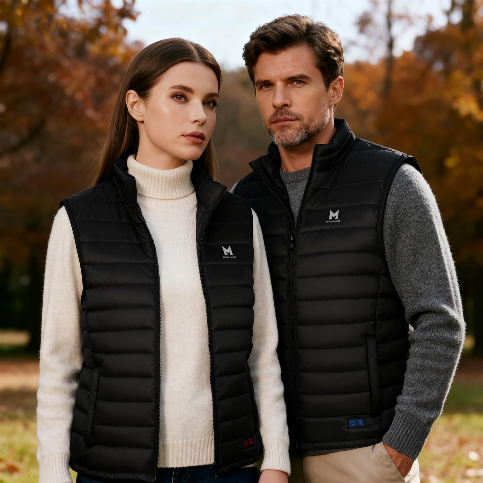 MRAWARM Heated Vest, Lightweight Electric Heated Vest for Men Women with 6 Heating Zone and 3 Temperature