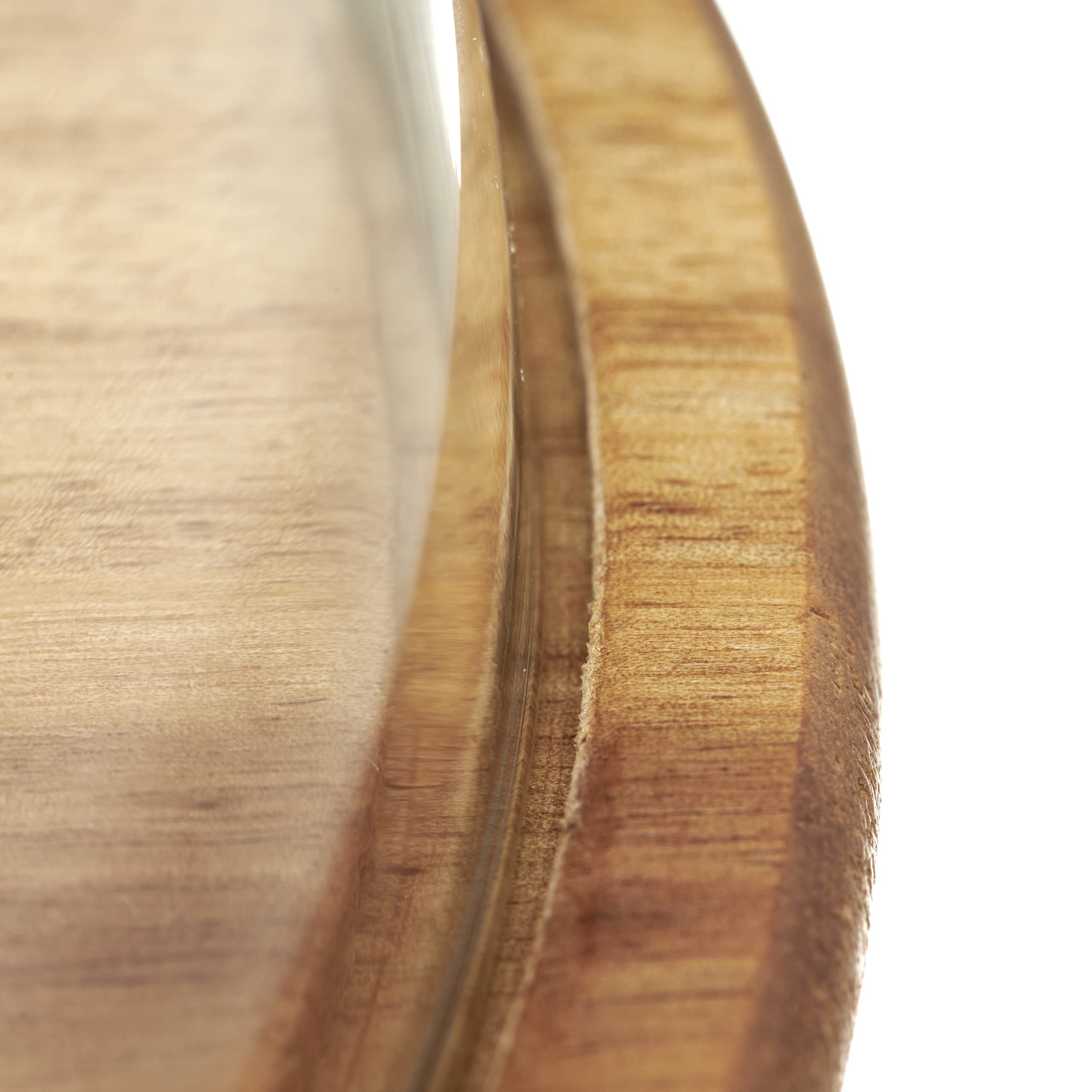 LEONARDO HOME Cucina Holz-Käseplatte und Glas-Glocke, Käse-Brett aus Holz inklusive Glas-Haube, 2er Set, Ø 280 mm, 018519