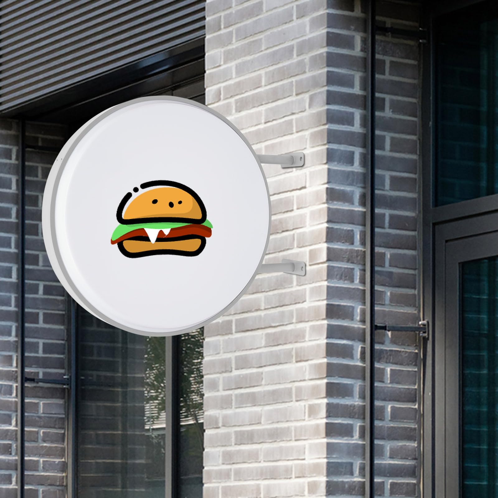 Caja de luz LED redonda de doble cara, 60 cm, resistente al agua IP65, marco de aluminio con placa acrílica, cartel publicitario en ambos lados, caja de luz redonda para tiendas, restaurantes, comida
