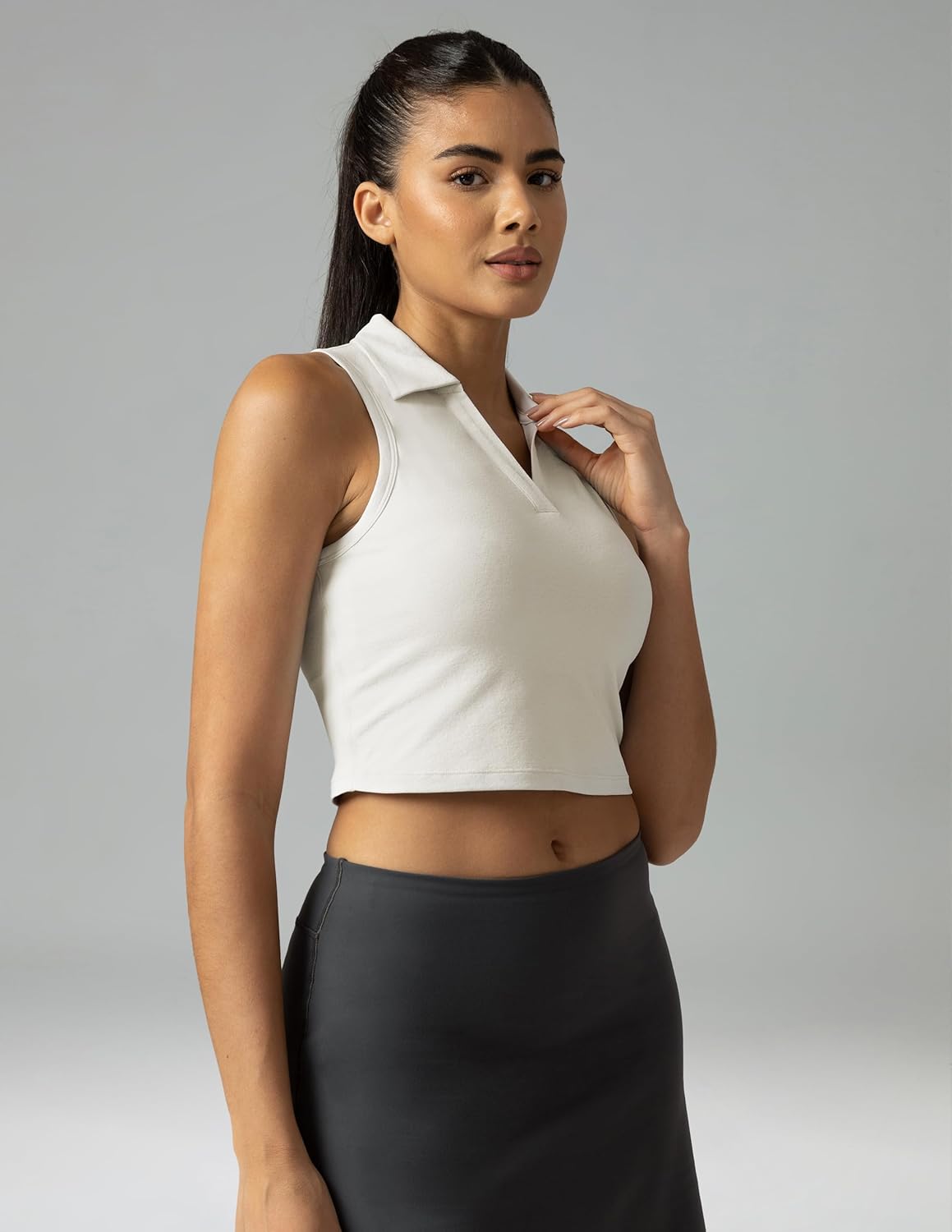 Colorfulkoala Women's Polo Tank Tops Slim-Fit Golf Crop Tops Sleeveless Tennis Casual T-Shirts - Image 3