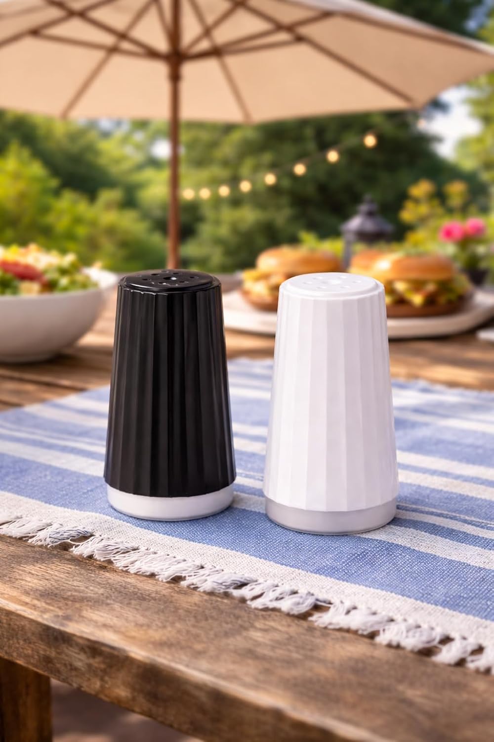 Disposable Salt and Pepper Shakers - Salt & Pepper Shaker Sets, Salt Pepper Packets, Plastic Salt and Pepper Shakers, 4oz. Salt, 1.5oz. Pepper - 12-Pack