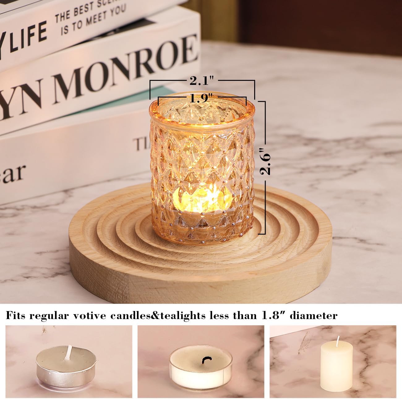24pcs Gold Votive Candle Holders, Tea Lights Candle Holder for Wedding Table Decor, Gold Candle Holders for Table Centerpiece, Birthday Party and Party Decorations…
