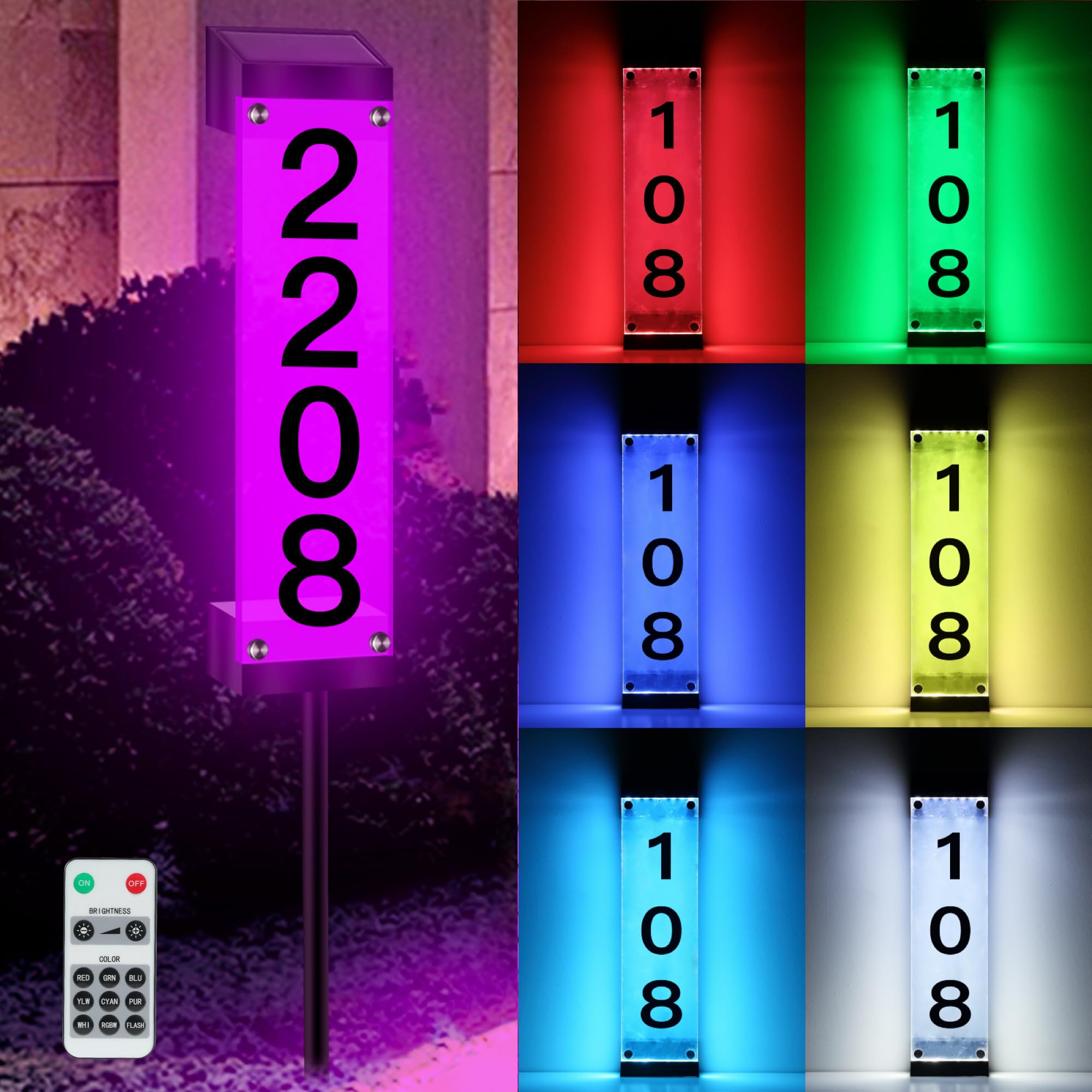 Tomskiko Solar Address Sign